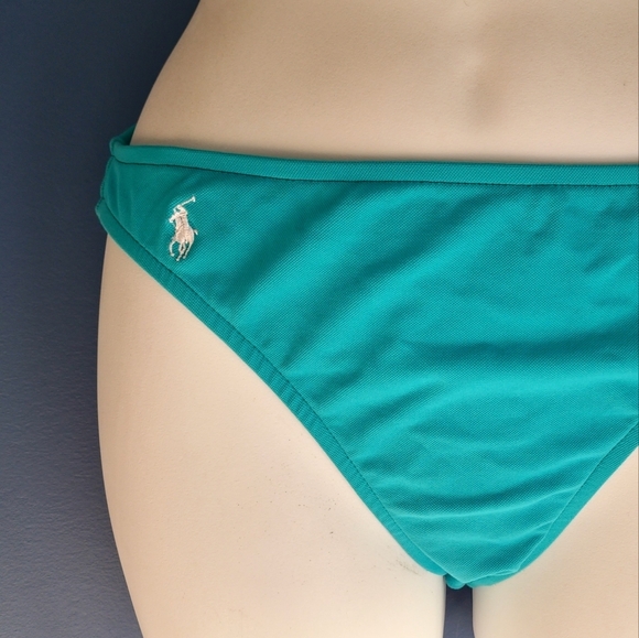 Ralph Lauren Women's Teal Bikini Bottom POLO Pony Player - NWT Size M - Picture 3 of 14